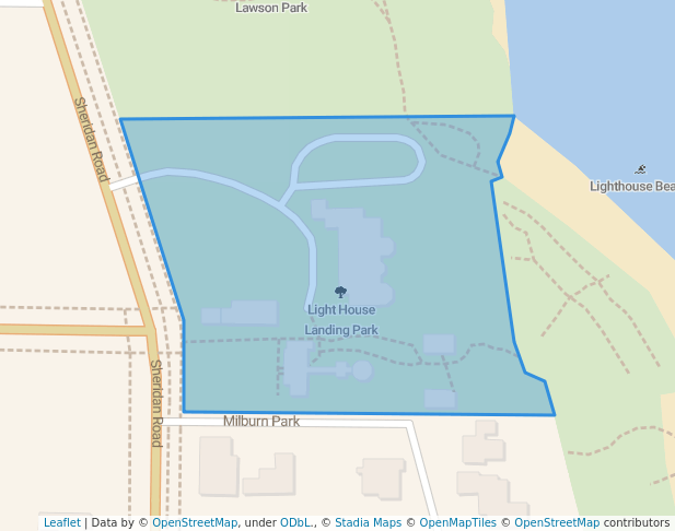 walking in Light House Landing Park map in Evanston