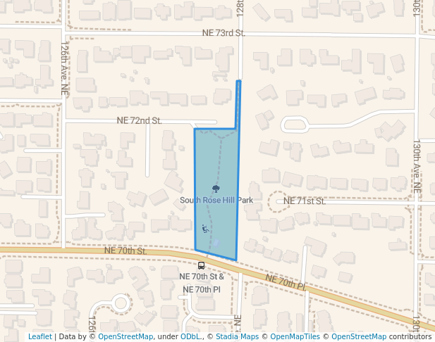 walking in South Rose Hill Park map in Kirkland