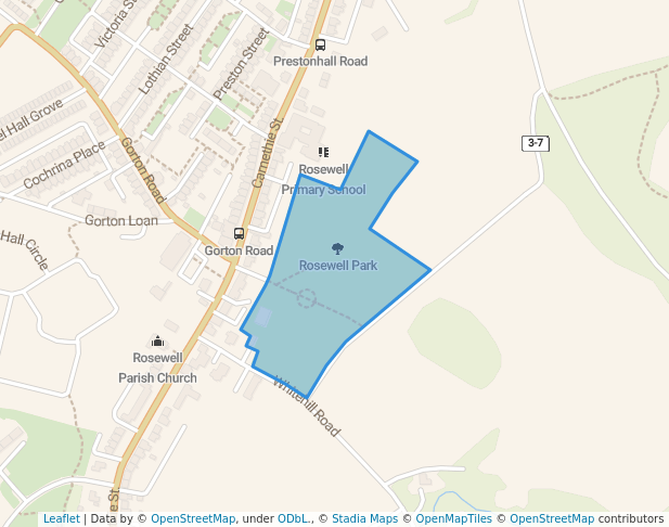 walking in Rosewell Park map in Rosewell