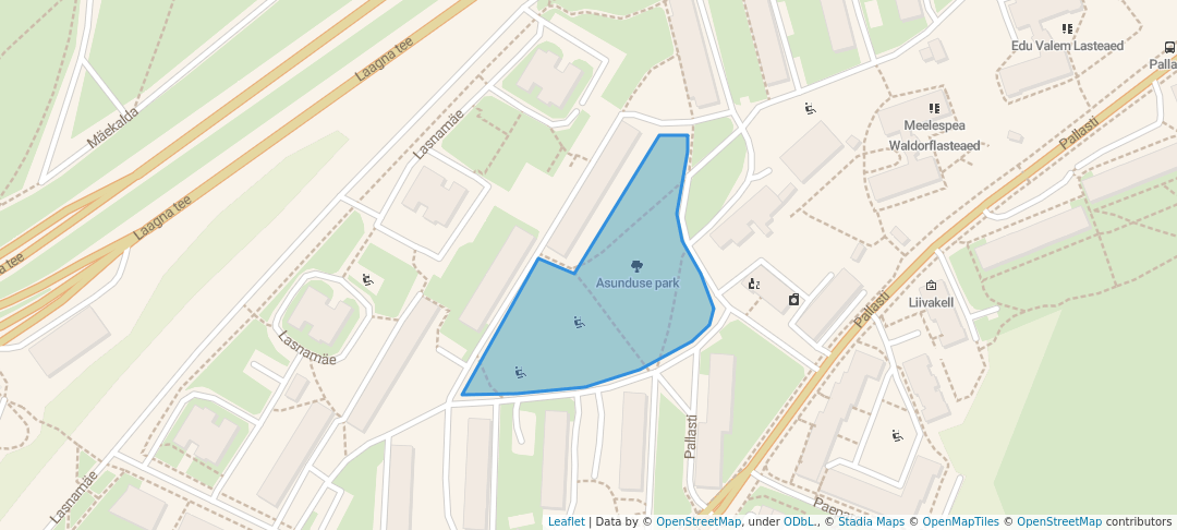 walking in Asunduse park map in Lasnamäe