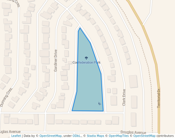 walking in Confederation Park map in North Battleford