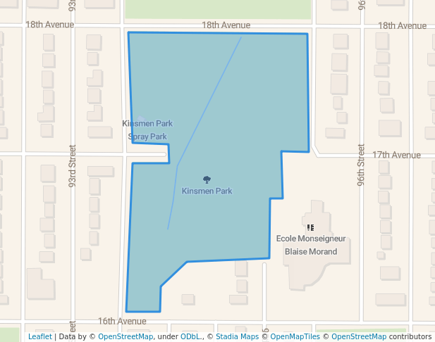 walking in Kinsmen Park map in North Battleford