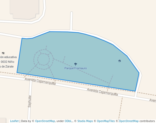 walking in Parque Framauro map in San Juan de Lurigancho