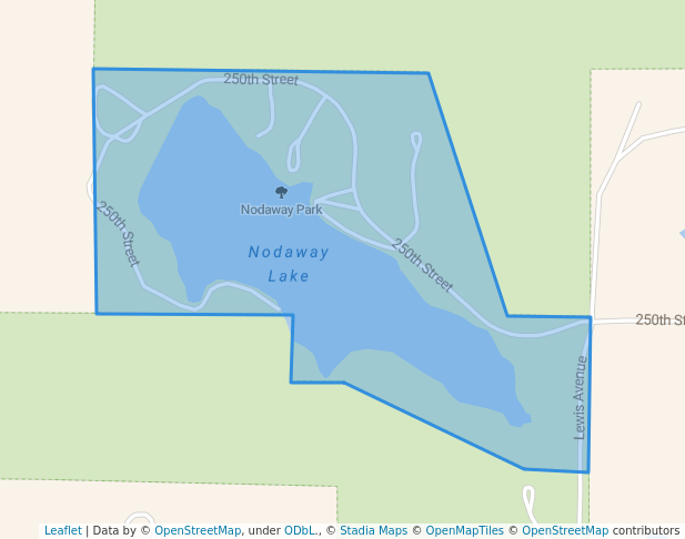 walking in Nodaway Park map in Greenfield