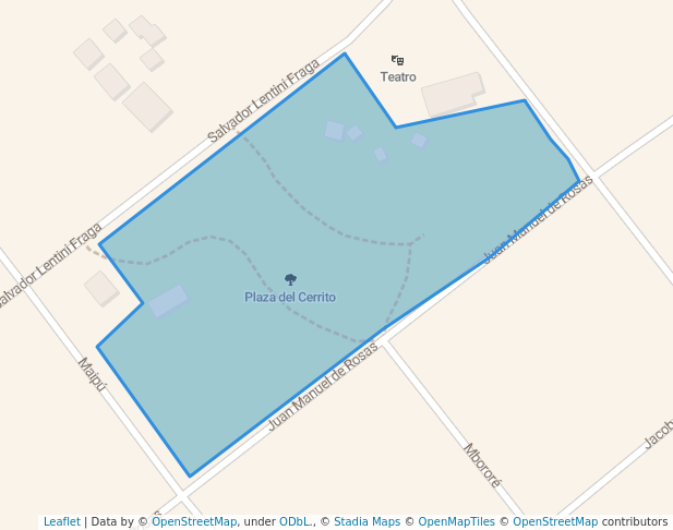 walking in Plaza del Cerrito map in San Javier