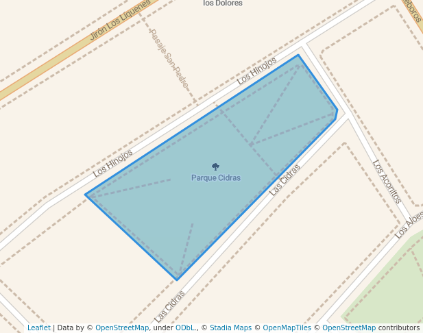 walking in Parque Cidras map in San Juan de Lurigancho