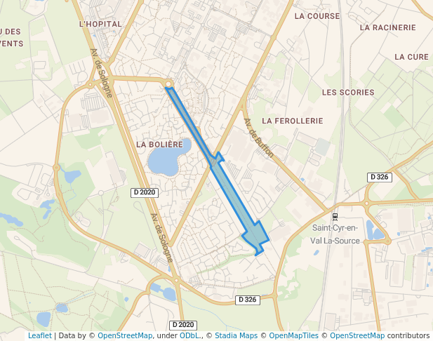 walking in Parc de l'Allée des Sapins map in Orléans