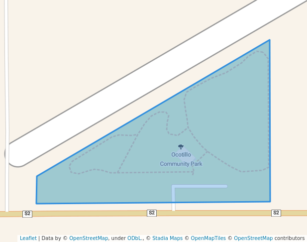 walking in Ocotillo Community Park map in Ocotillo