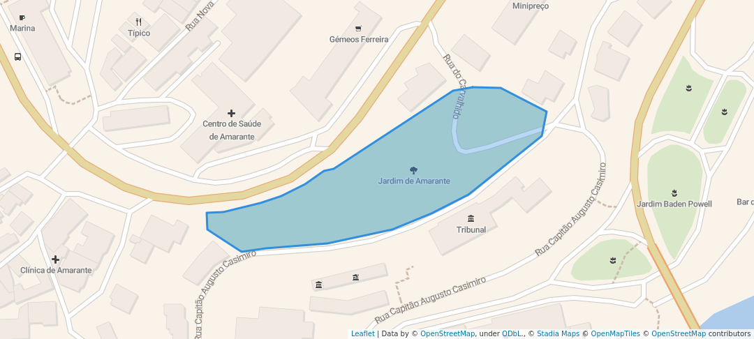 walking in Jardim de Amarante map in Amarante