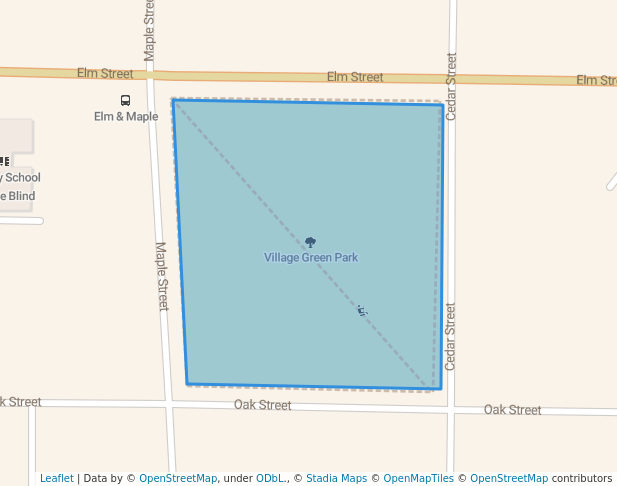 walking in Village Green Park map in Winnetka