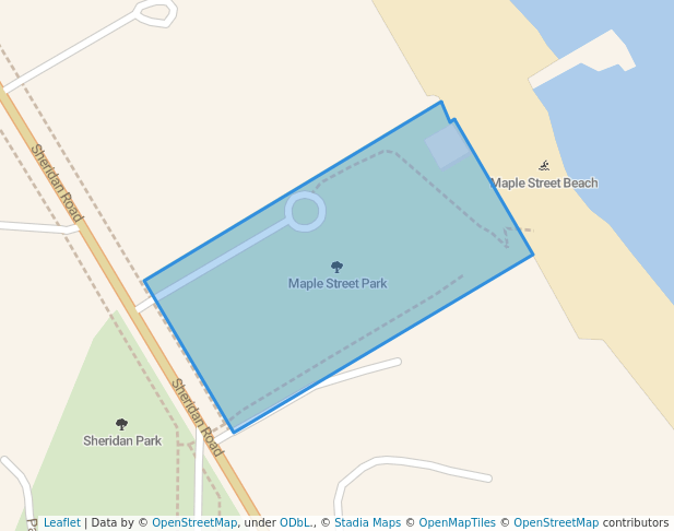 walking in Maple Street Park map in Winnetka