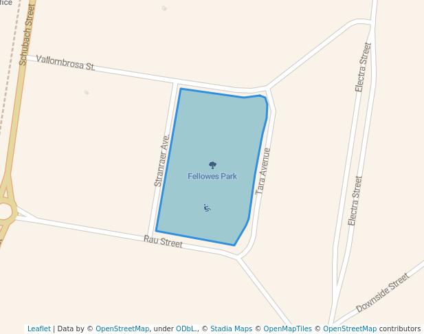 walking in Fellowes Park map in East Albury