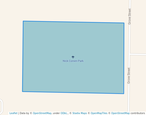 walking in Nick Corwin Park map in Winnetka