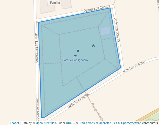 walking in Parque San Ignacio map in San Juan de Lurigancho