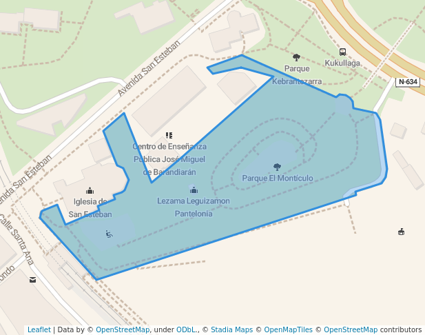 walking in Parque El Montículo map in Etxebarri