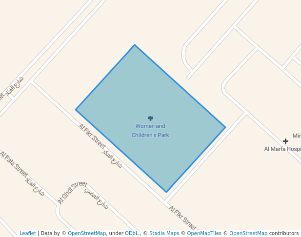 walking in Women and Children's Park map in Al Mirfa