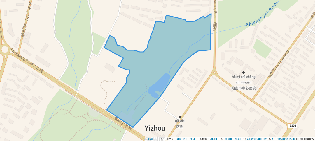 walking in People's Park map in Ha Mi Shi