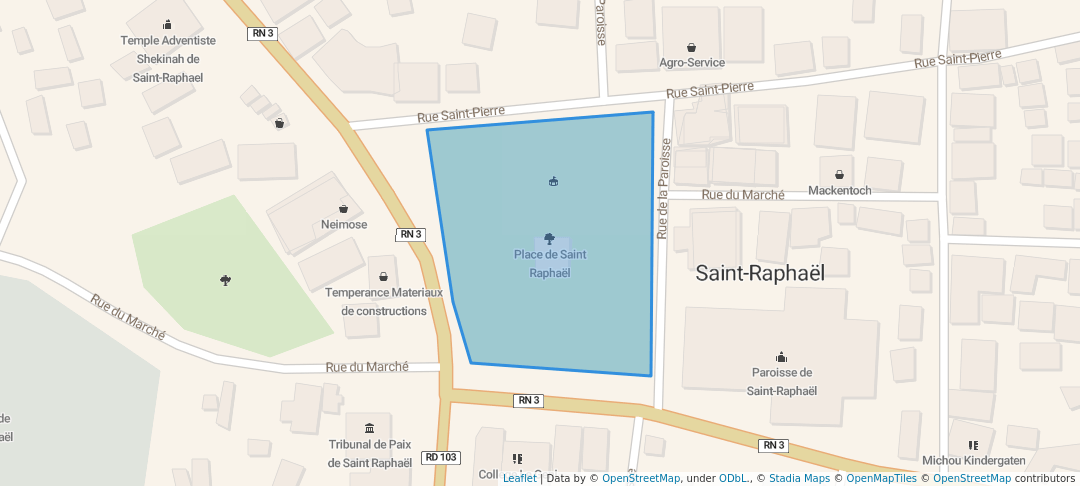 walking in Place de Saint Raphaël map in Saint-Raphaël Arrondissement