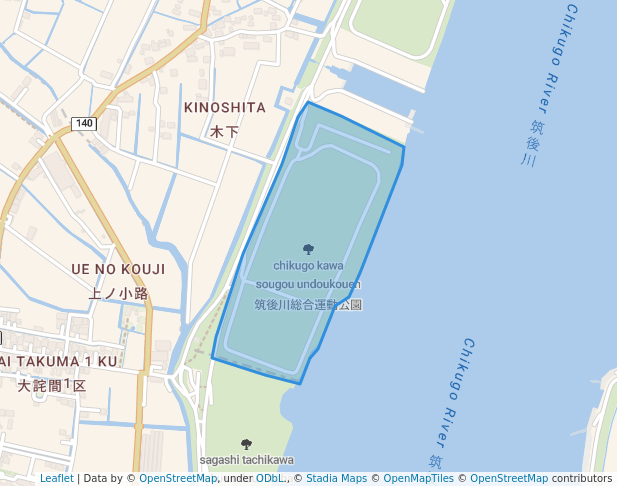walking in 筑後川総合運動公園 map in Okawa
