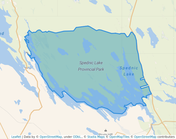 walking in Spednic Lake Provincial Park map in Eel River Lake