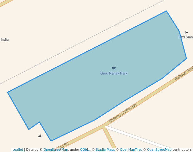 walking in Guru Nanak Park map in Rampura Phul