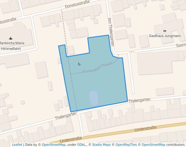 walking in Thelengarten map in Saarlouis