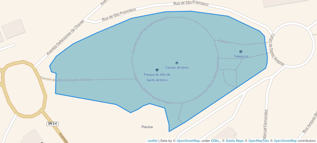 walking in Parque do Alto de Santo António map in Abrantes