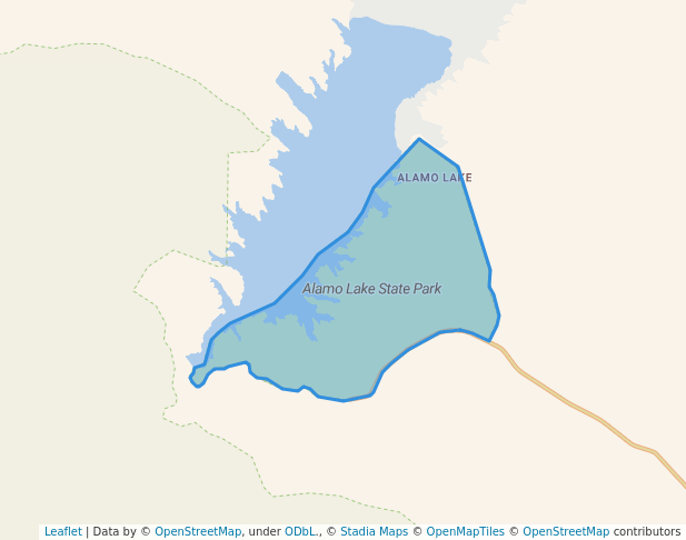 walking in Alamo Lake State Park map in Alamo Lake