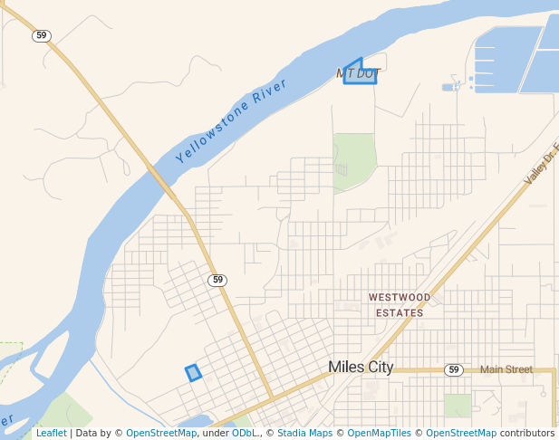 walking in MT DOT map in Miles City