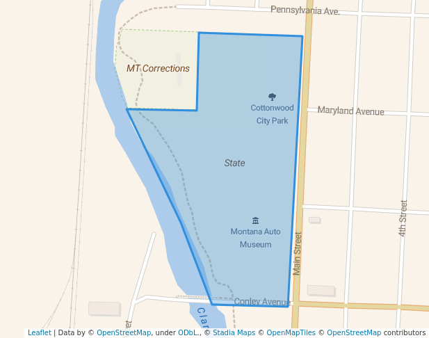 walking in State map in Deer Lodge