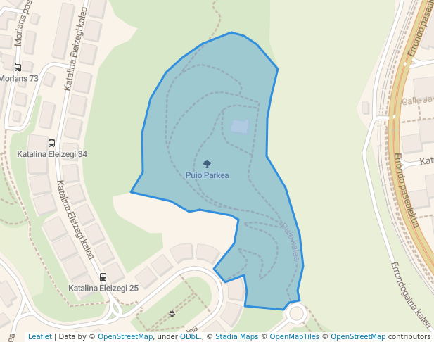 walking in Puio Parkea map in Donostia
