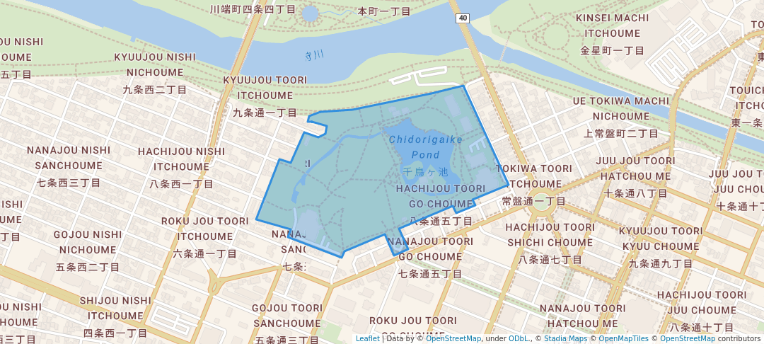 walking in Tokiwa Park map in Asahikawa