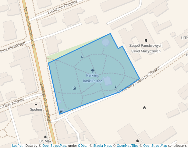 walking in Park im. Baśki Puzon map in Jarosław