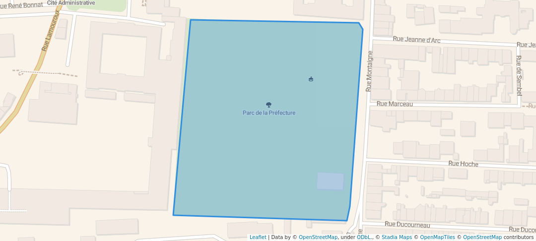 walking in Parc de la Préfecture map in Agen