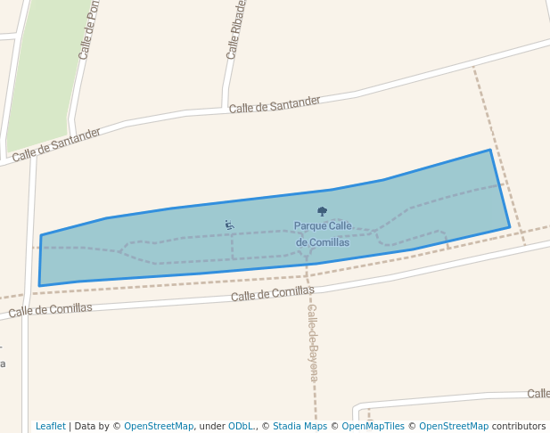 walking in Parque Calle de Comillas map in Arroyomolinos