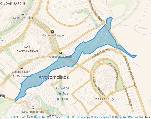 walking in Parque Arroyo de los Combos map in Arroyomolinos