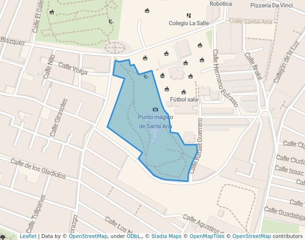 walking in Colina de Santa Ana map in Chiclana de la Frontera