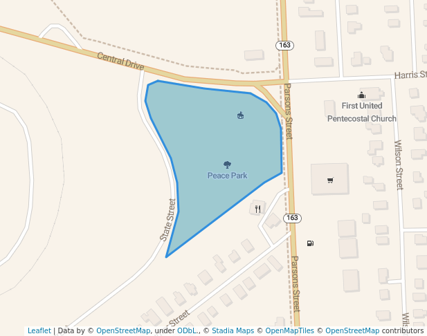 walking in Peace Park map in Presque Isle