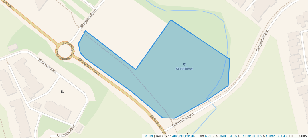 walking in Stubbkärret map in Gustavsberg