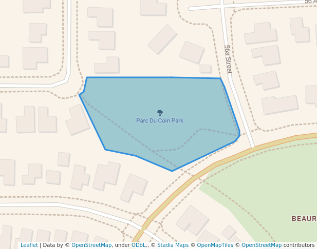 walking in Corner Park map in Beaumont