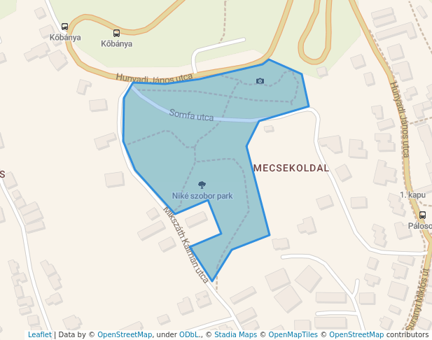 walking in Niké szobor park map in Pécs