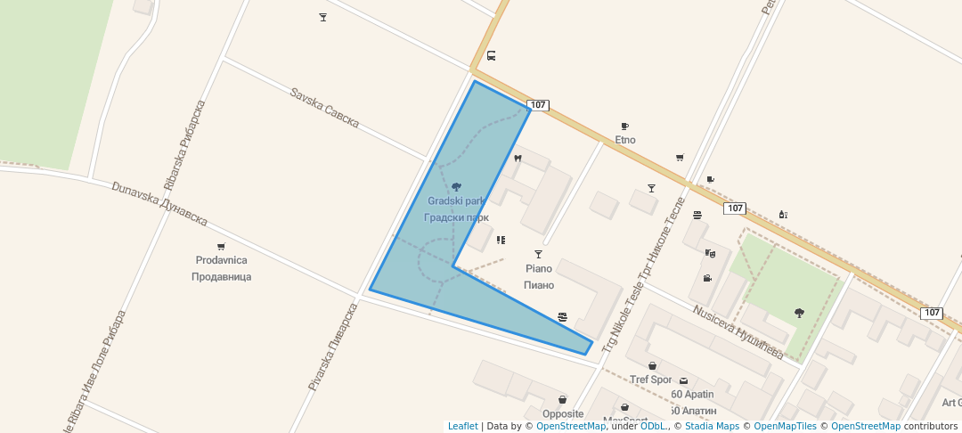 walking in Градски парк map in Apatin