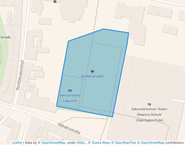 walking in Bestehornpark map in Aschersleben