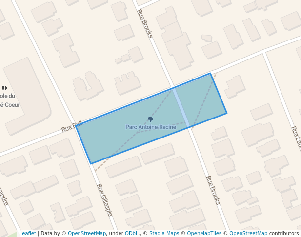 walking in Parc Antoine-Racine map in Sherbrooke