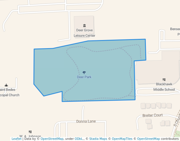 walking in Deer Park map in Bensenville