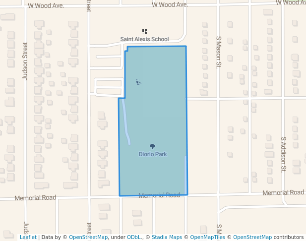 walking in Diorio Park map in Bensenville