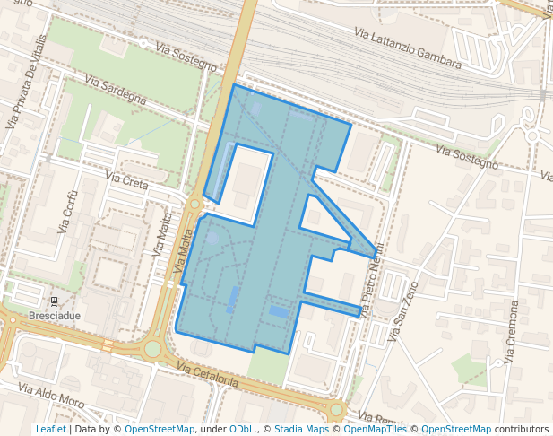 walking in Parco Camillo Tarello map in Brescia