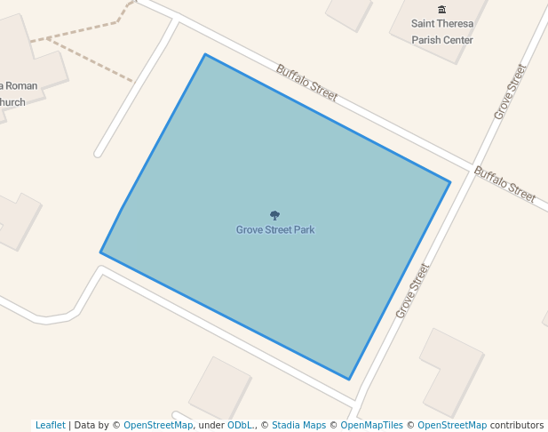 walking in Grove Street Park map in Farmville