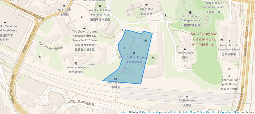 walking in Wan Tau Kok Playground map in Hong Kong