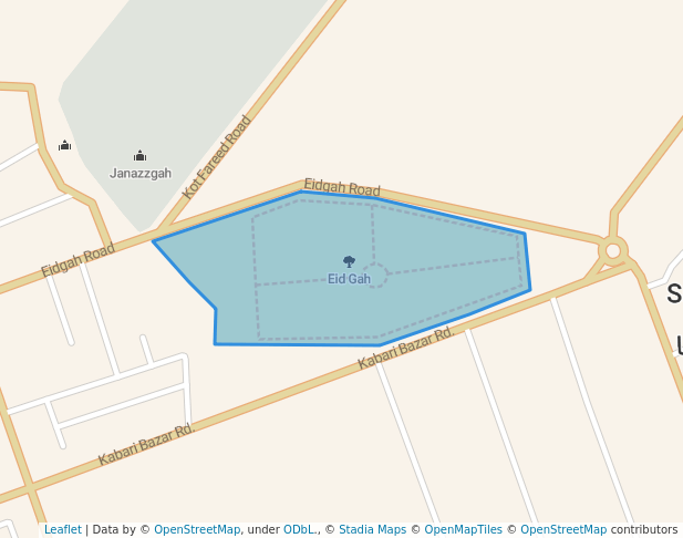 walking in Eid Gah map in Sargodha